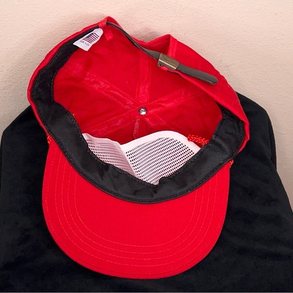 Vintage Red Hat Cap Adult Jan Bar Made In USA Adjustable Fit - Picture 2 of 10